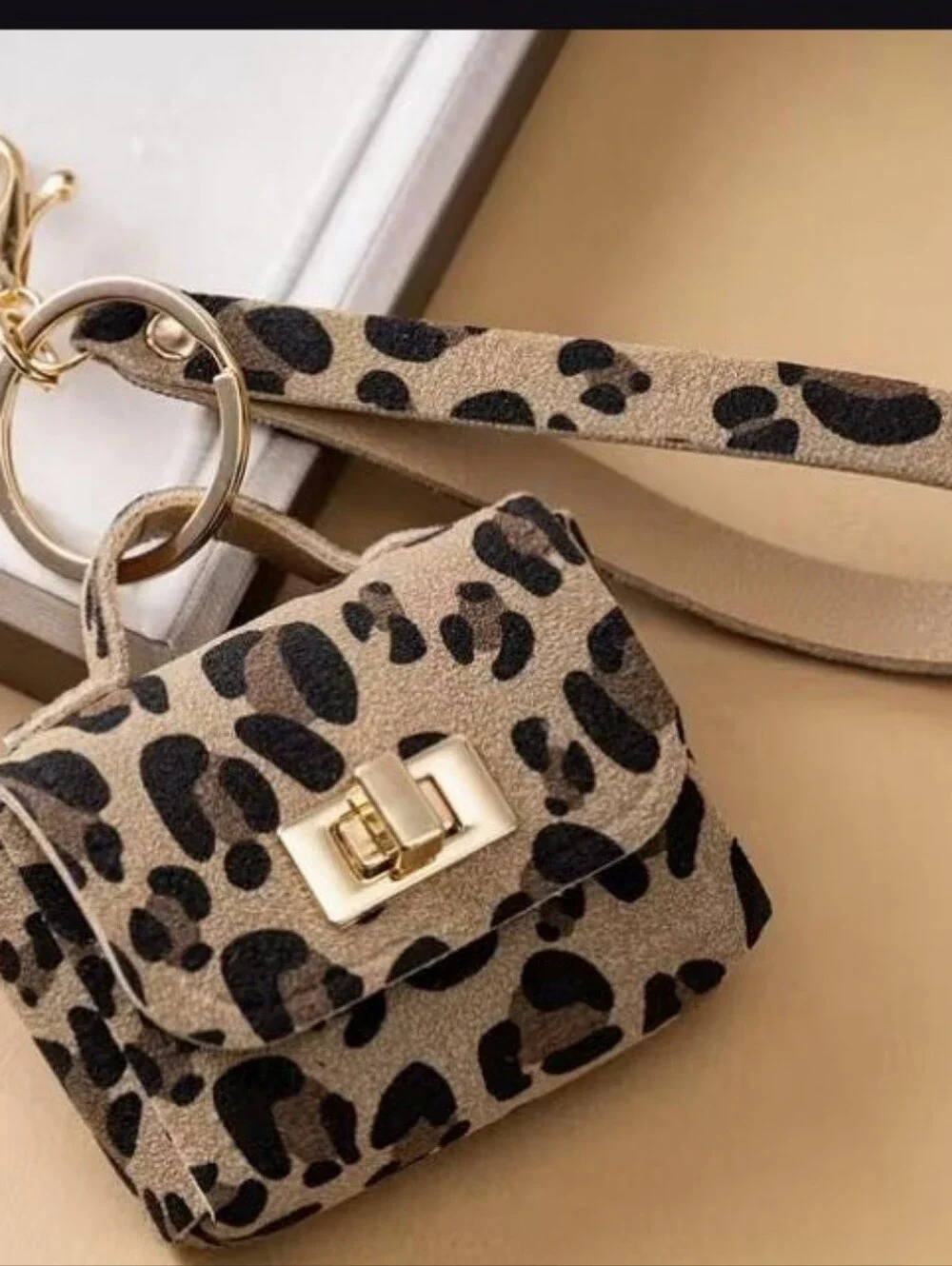 Leopard Print Mini Bag Charm New - Picture 3 of 3